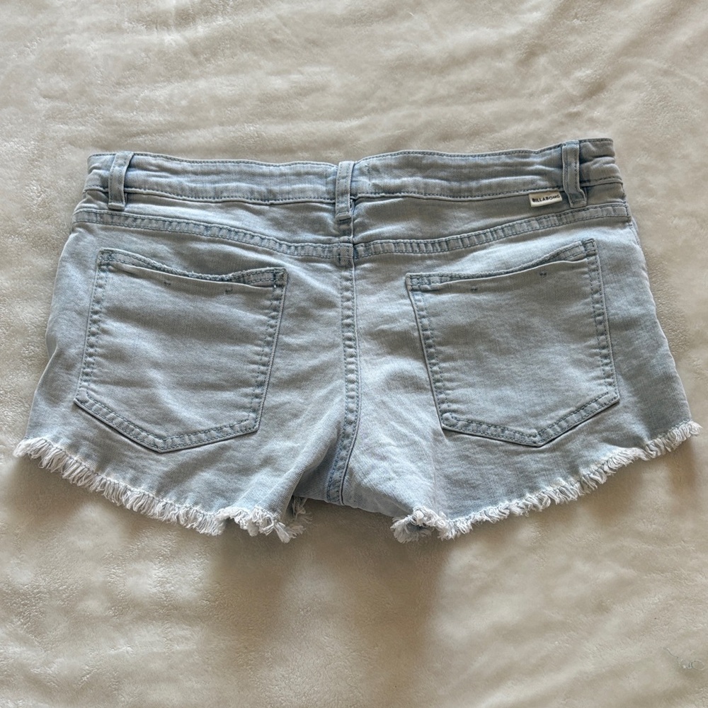 Billabong Lace-Up Light Blue Jean Shorts - Picture 4 of 4